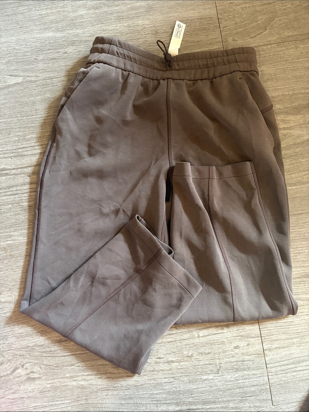 Womens Brown Drawstring Jogger Pants